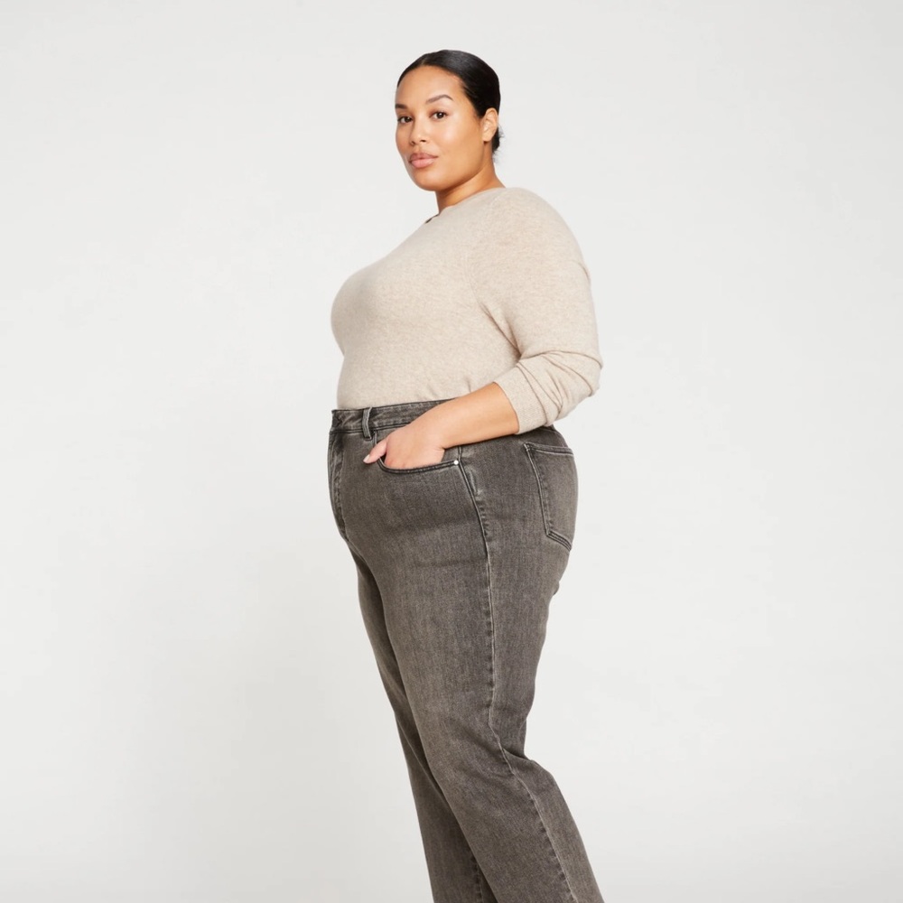 G by Giuliana Retro Slim Crop Pants Gray Hide-and-Chic Waistband 24W NWT